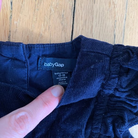 Vintage-style corduroy navy dress sz 12-18M - Picture 3 of 3